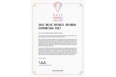 TOPCUT Receives Prestigious MUSE Awards Following Previous Red Dot Honors.