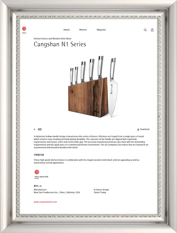 Kitchen Knives and Wooden Knife Block