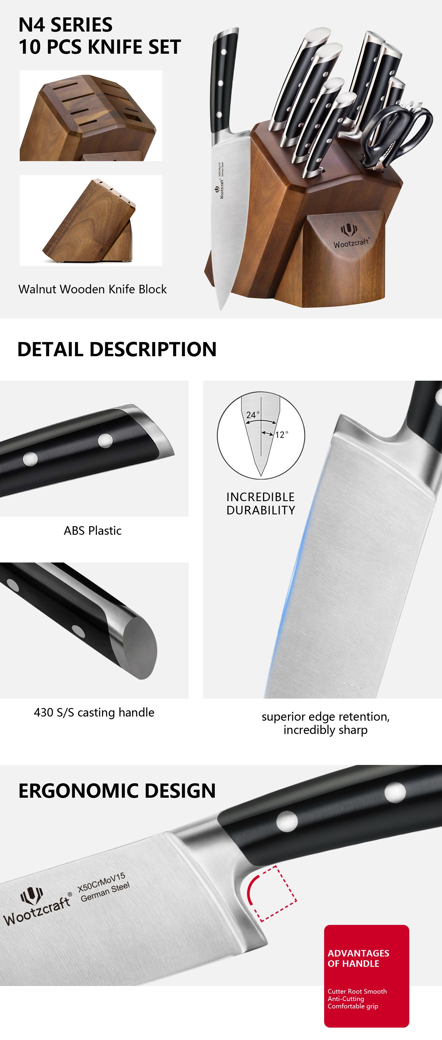 N4 Series 10-piece Kitchen Knife Set