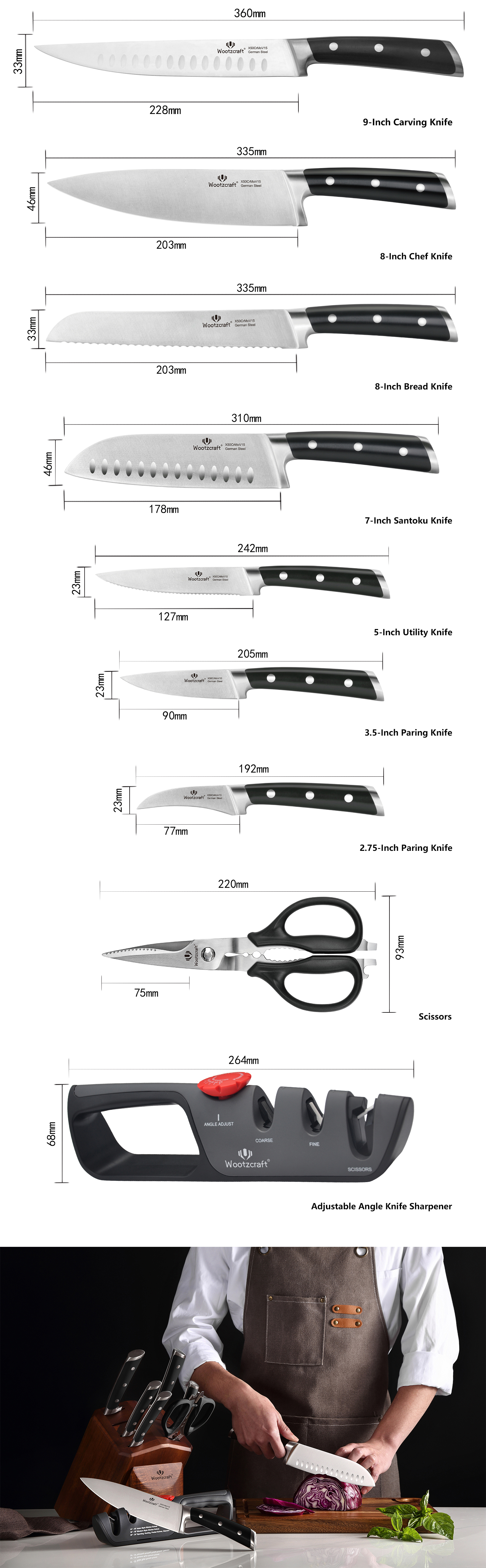 N4 Series 10-piece Kitchen Knife Set