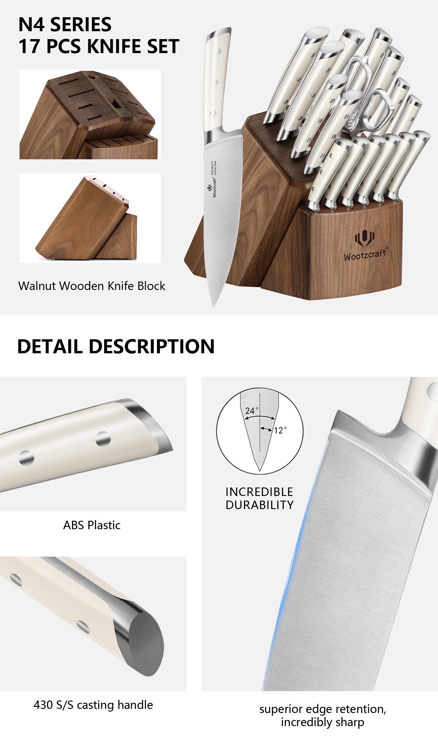 N4 Series 17-piece Kitchen Knife Set