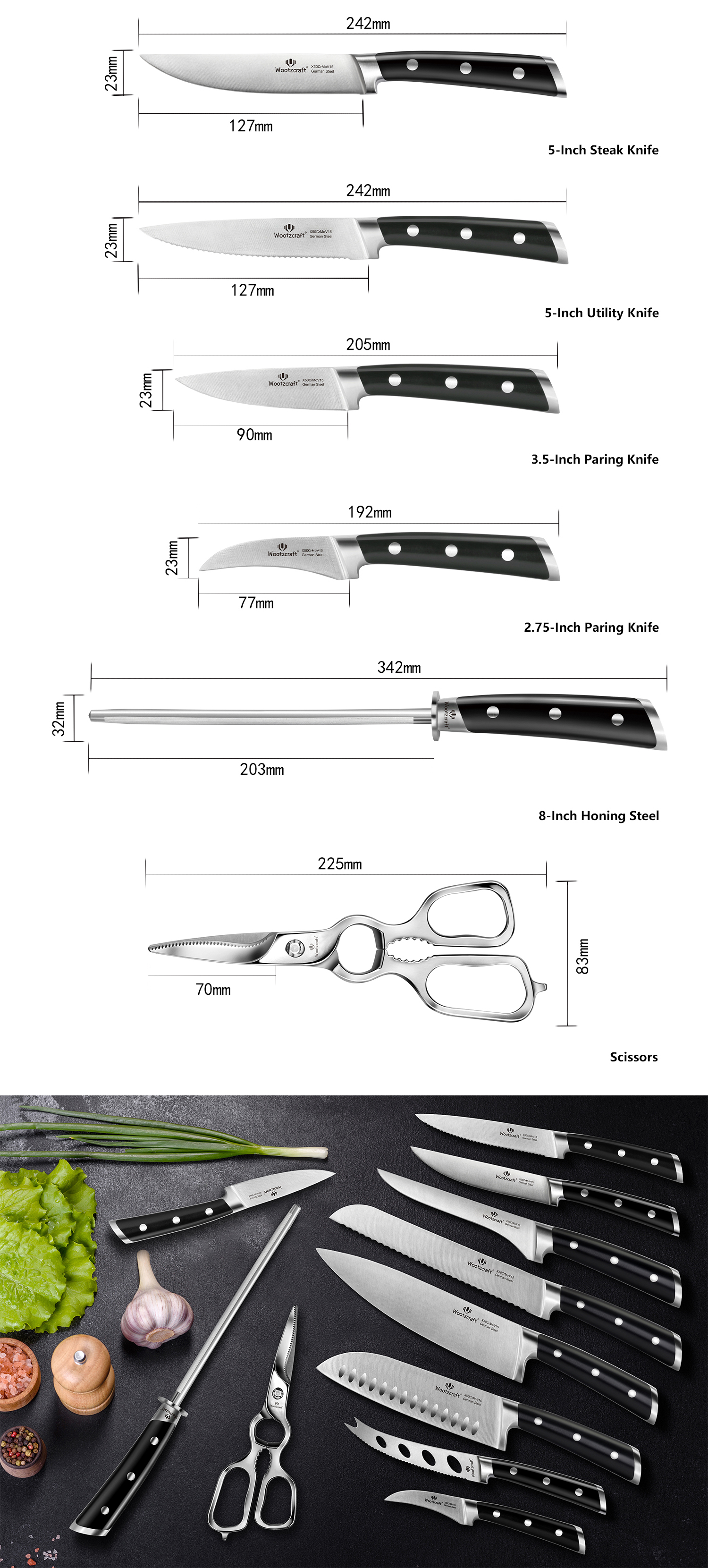 N4 Series 17-piece Kitchen Knife Set