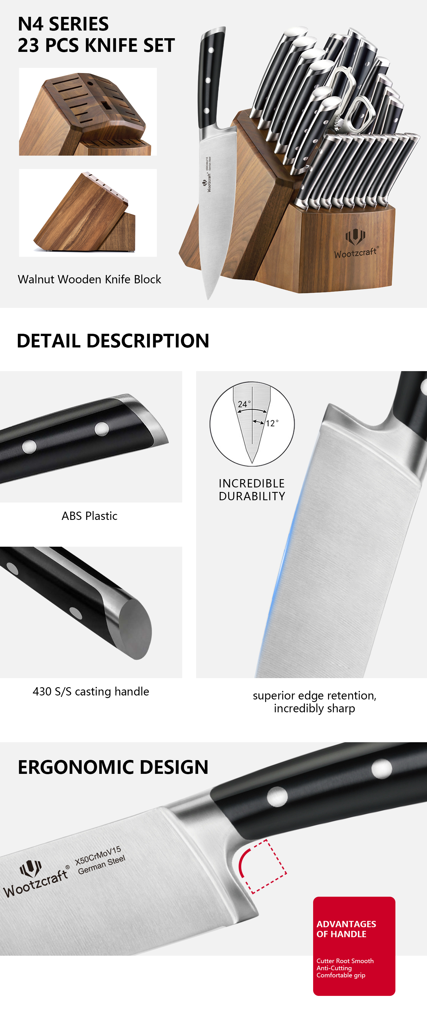 N4 Series 23-piece Kitchen Knife Set