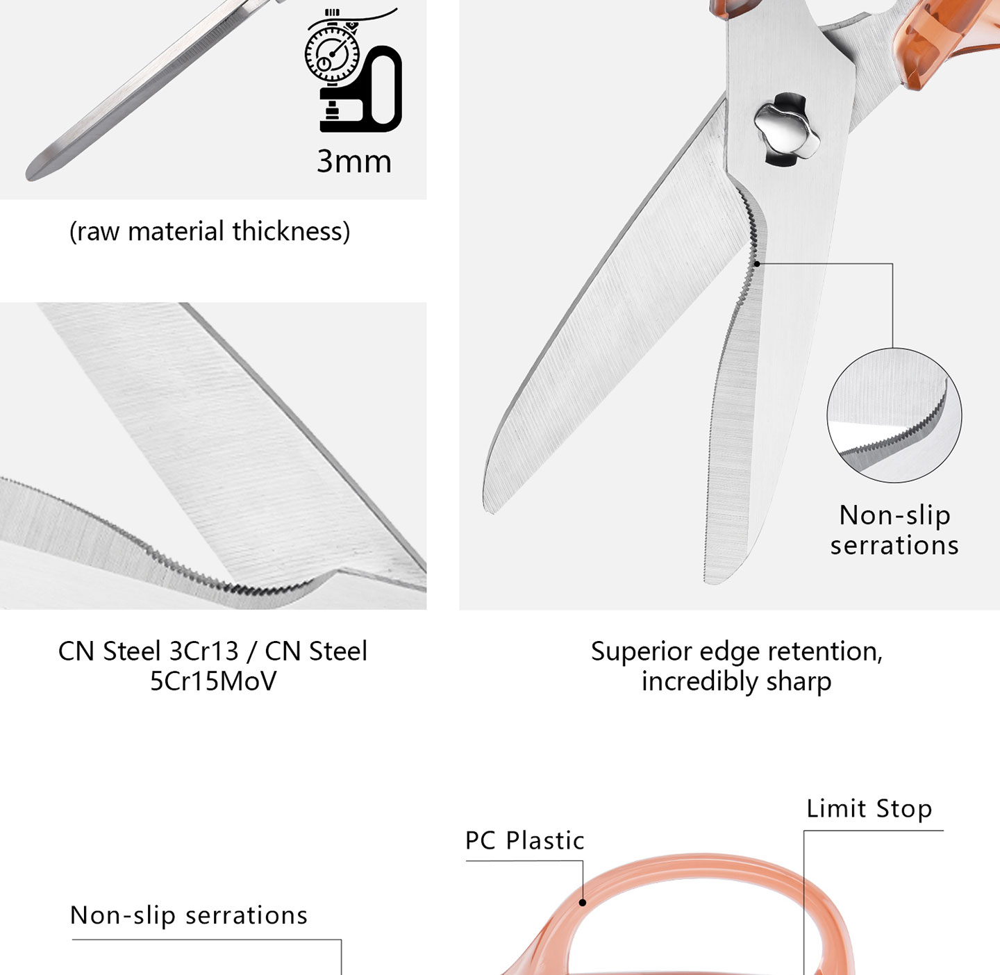 KS Series KS-14D Detachable Kitchen Scissors