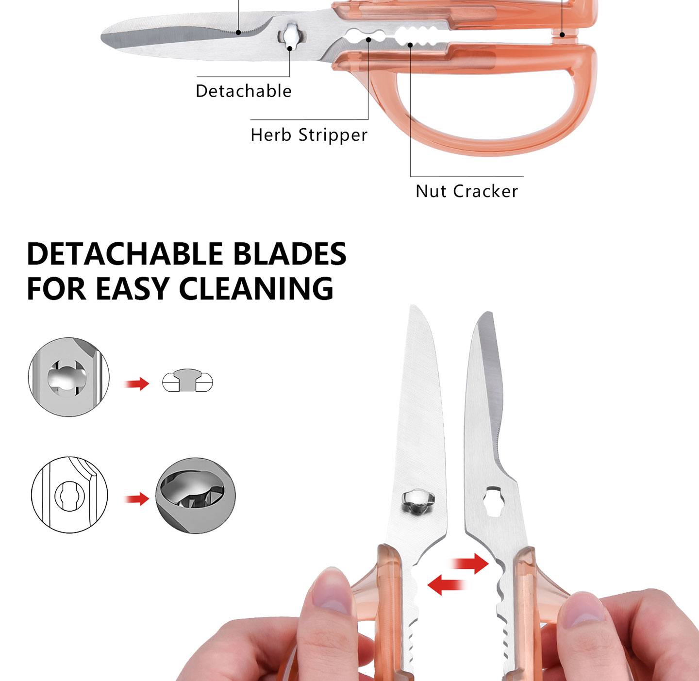 KS Series KS-14D Detachable Kitchen Scissors