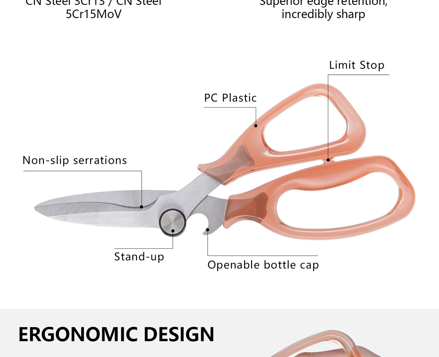 KS Series KS-09 Standable Kitchen Scissors